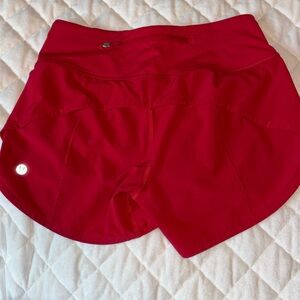 Dark Red Lululemon Speed ups Size 2/ mid rise/ 4 inch